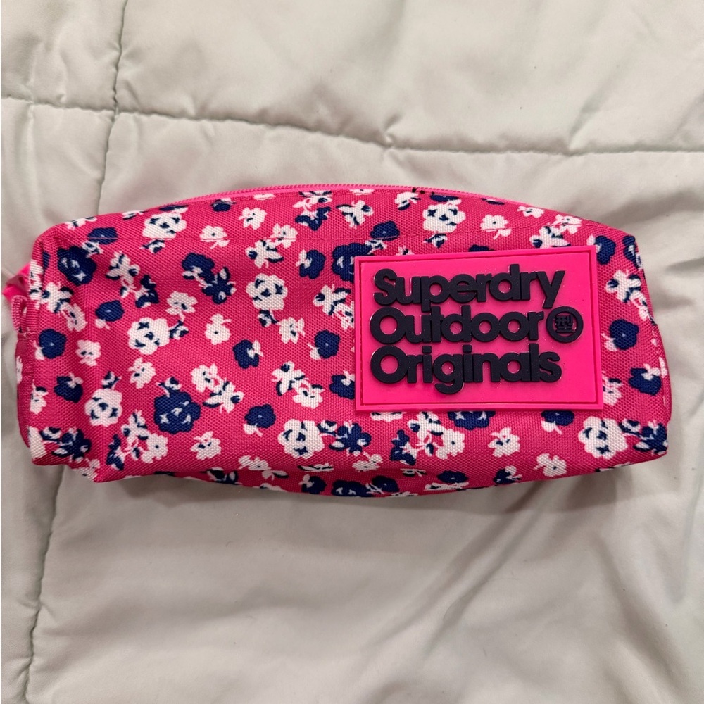 Superdry Kids Pink and Blue Floral Pouch
